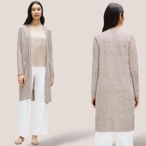 EILEEN FISHER 100% Organic Linen Melange Long Line Lightweight Cardigan Sz XL
